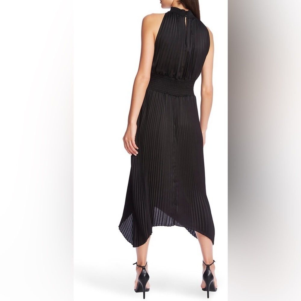 1 STATE‎ Black halter neck pleated skirt midi dress size S. - Picture 3 of 16
